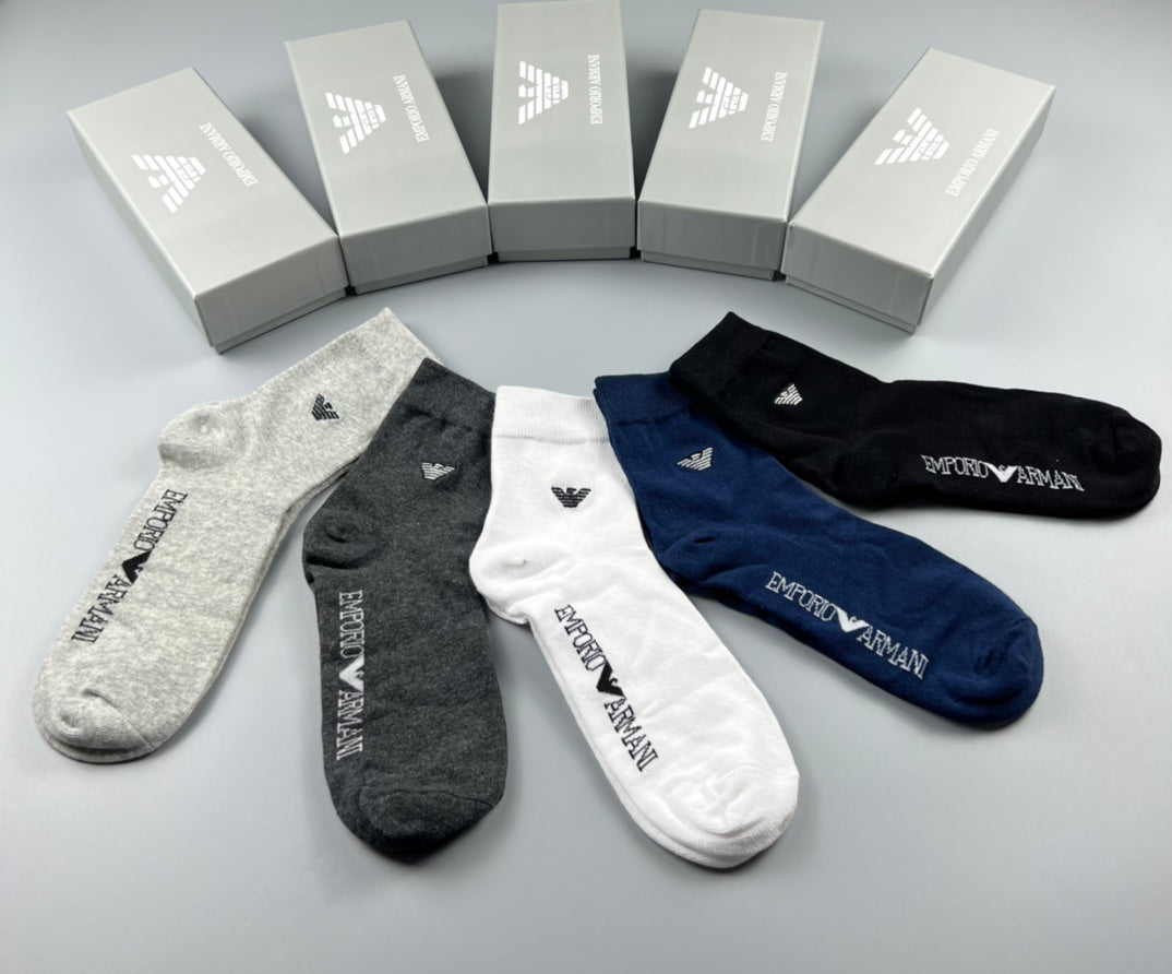 Emporio Armani Cotton Crew Socks - 5-Pair Pack