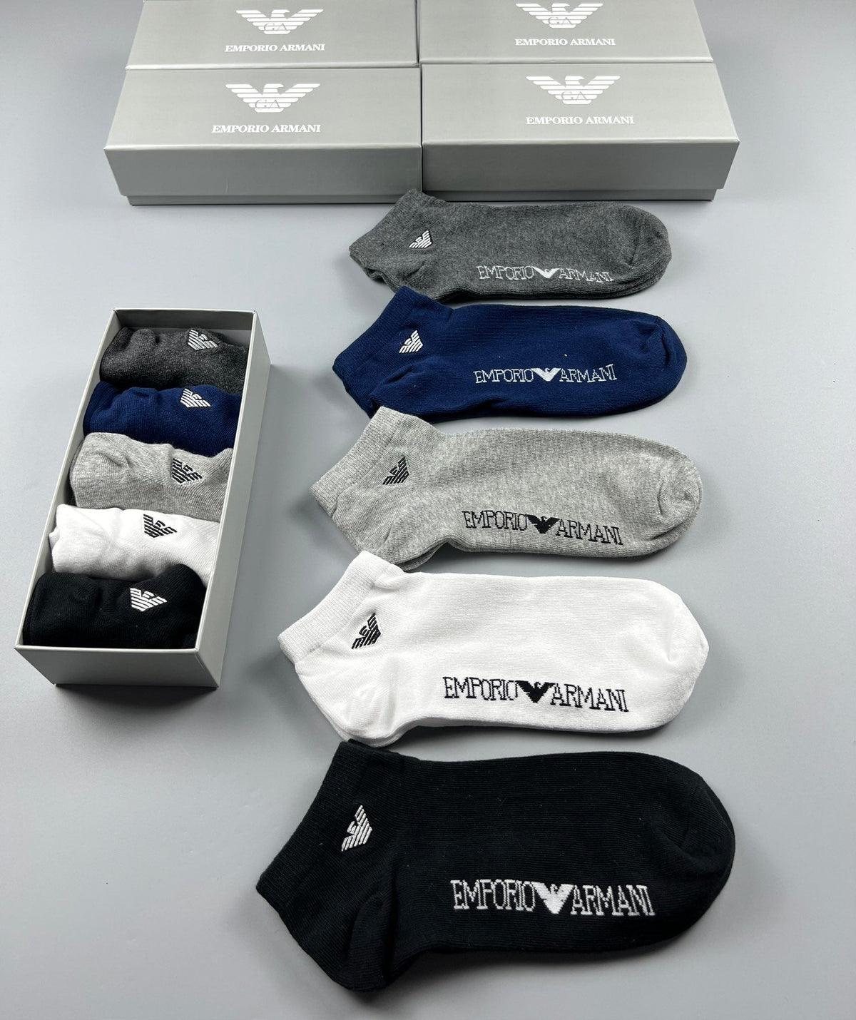 Emporio Armani Cotton Breathable Socks – 5-Pair Pack