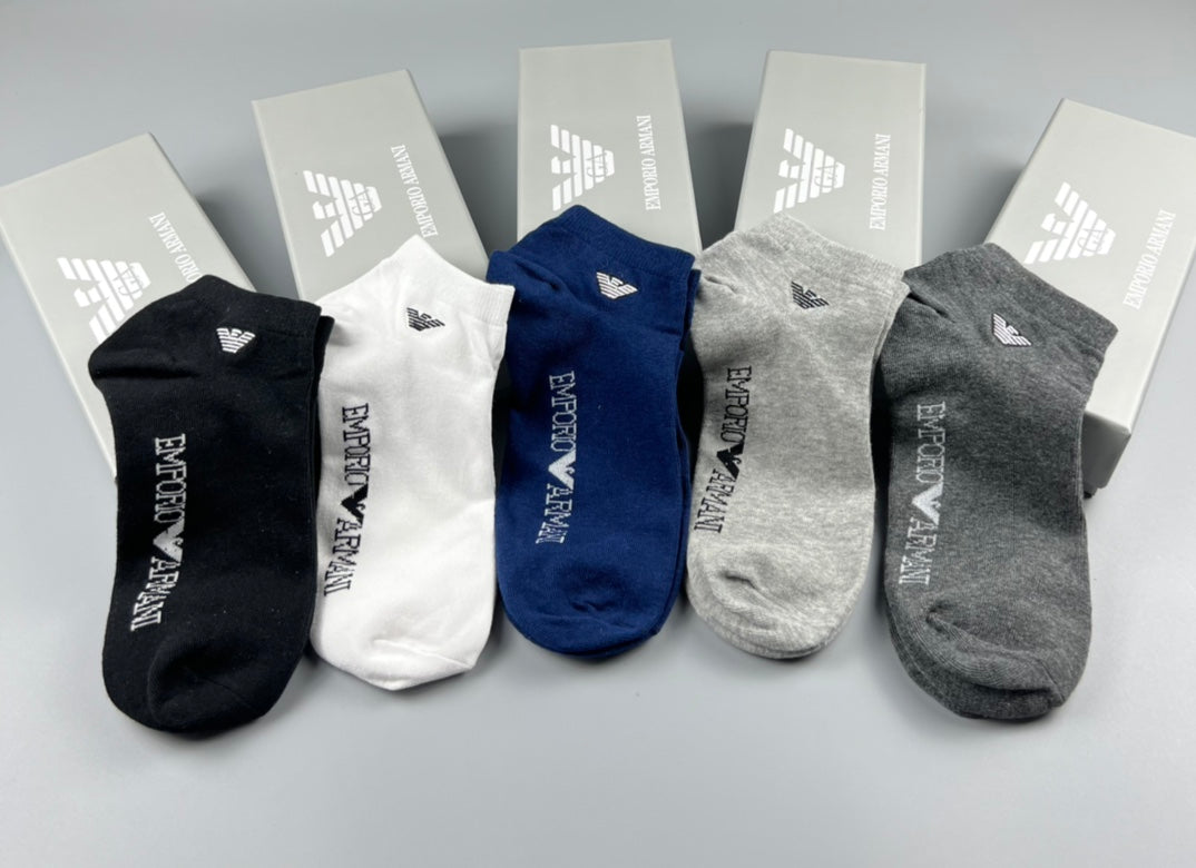 Emporio Armani Cotton Breathable Socks – 5-Pair Pack