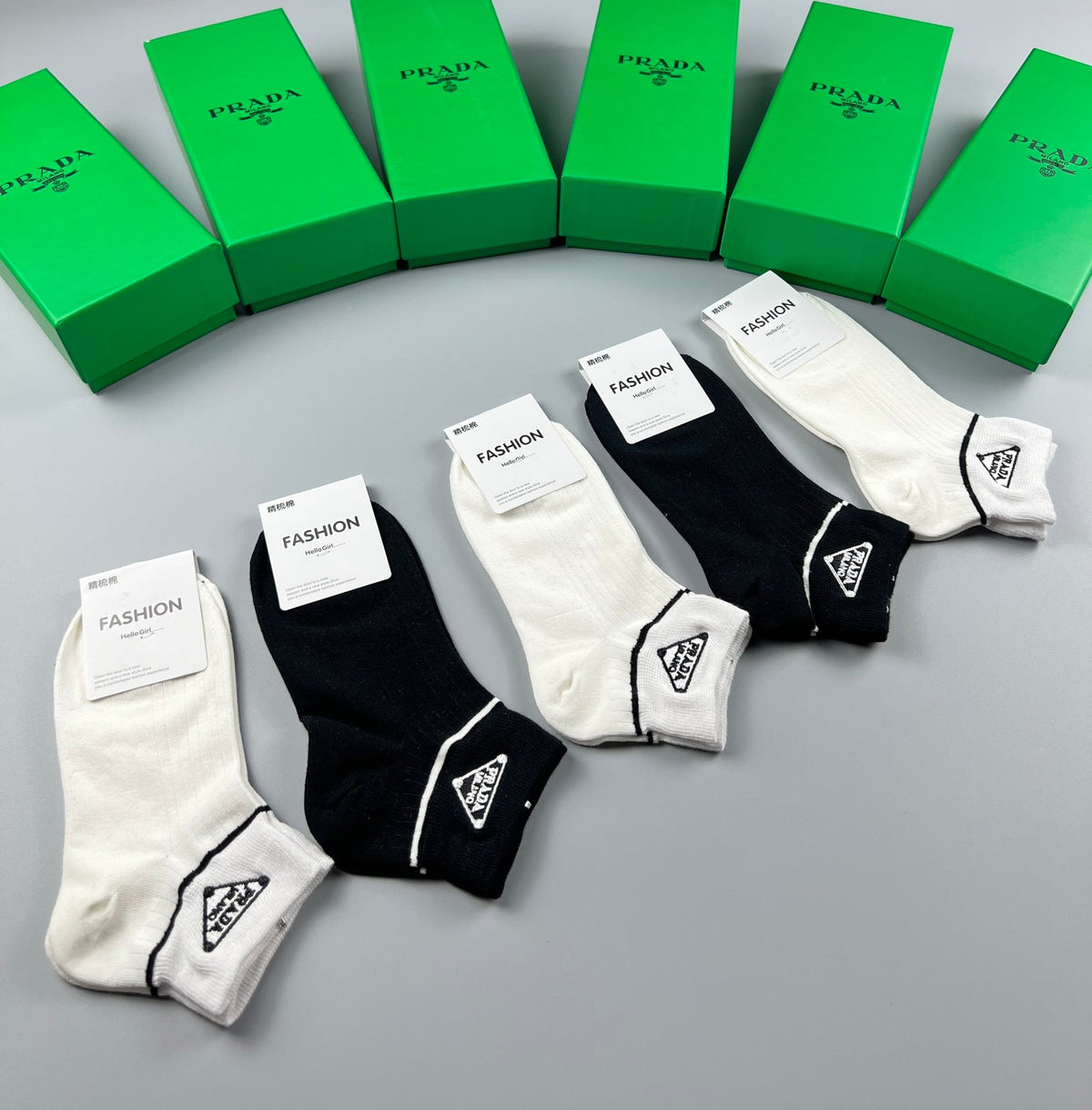 Prada Cotton Short Socks - 5-Pair Pack