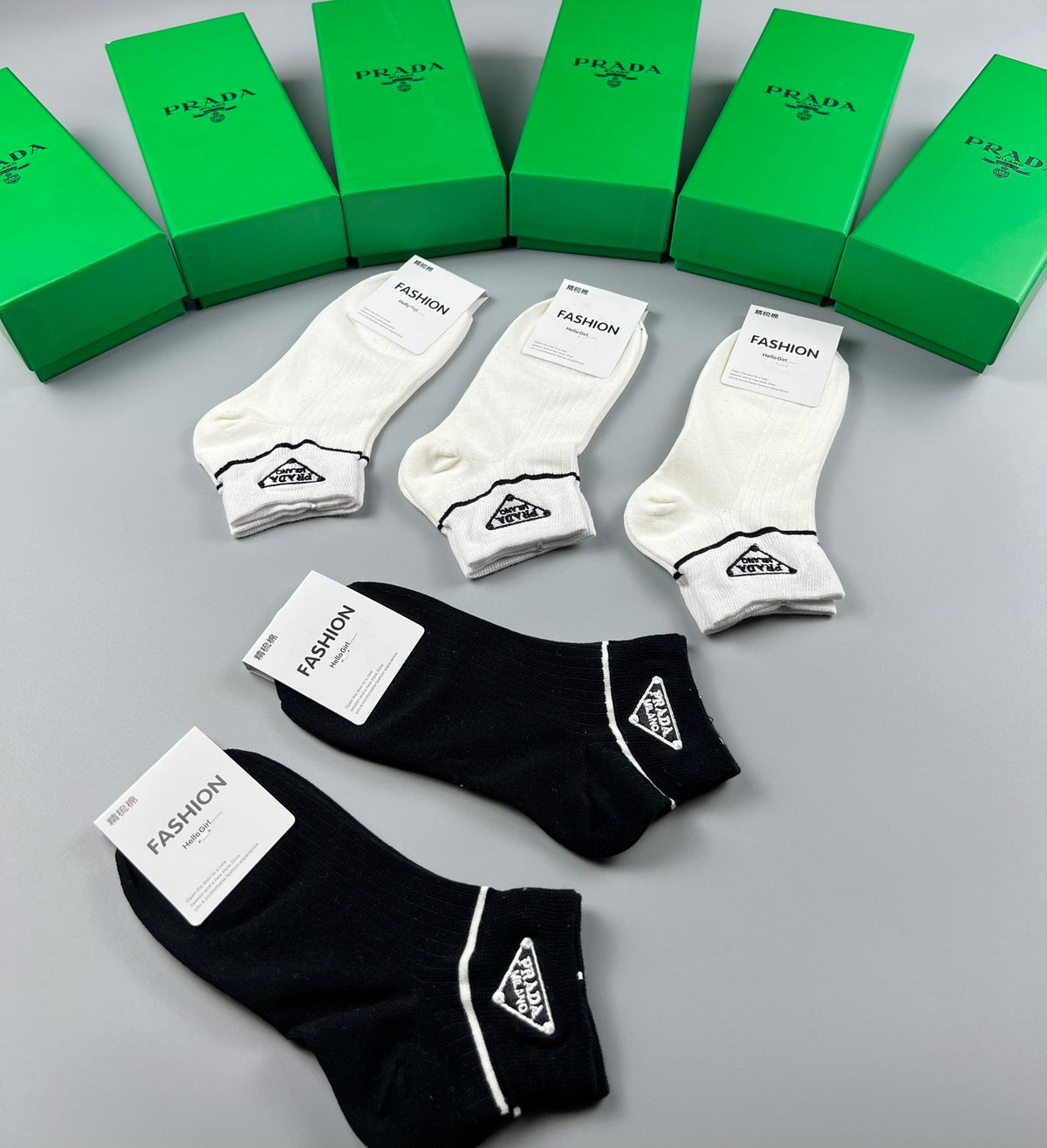 Prada Cotton Short Socks - 5-Pair Pack
