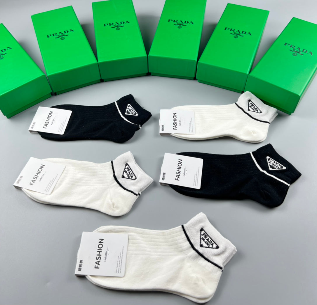 Prada Cotton Short Socks - 5-Pair Pack