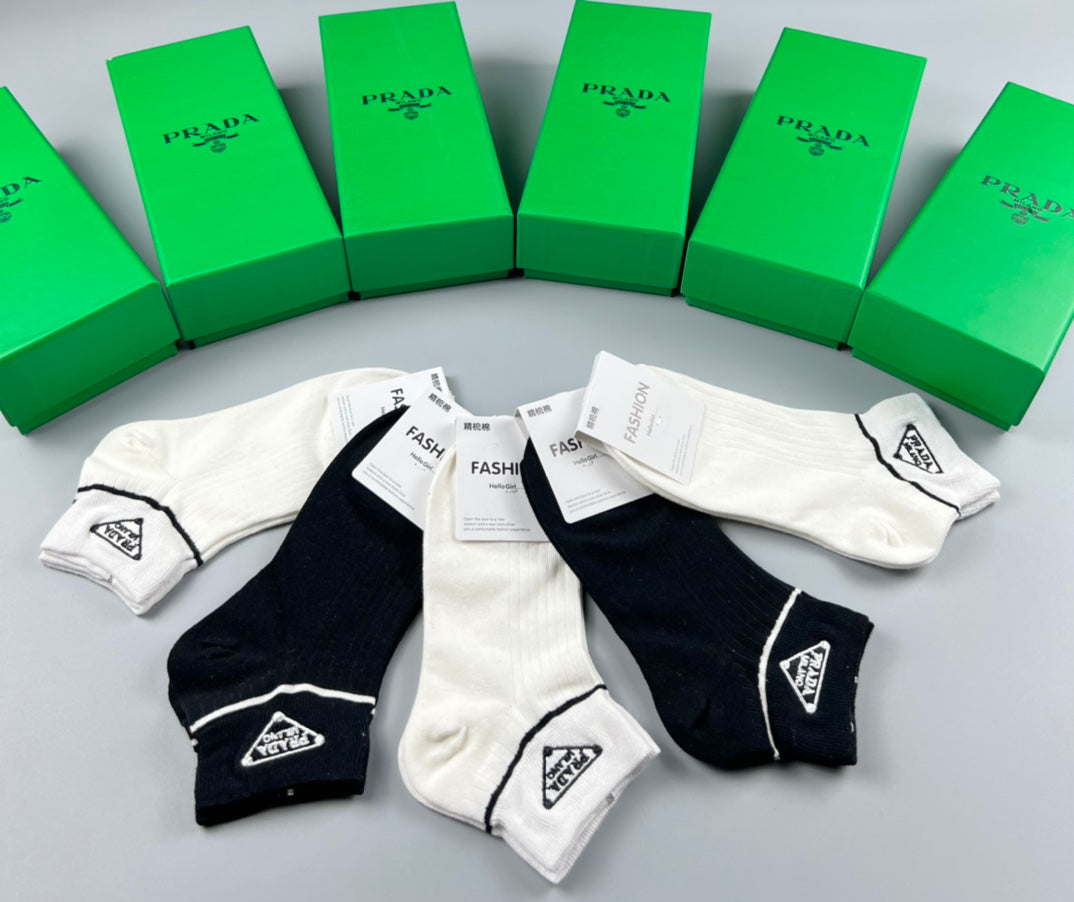 Prada Cotton Short Socks - 5-Pair Pack