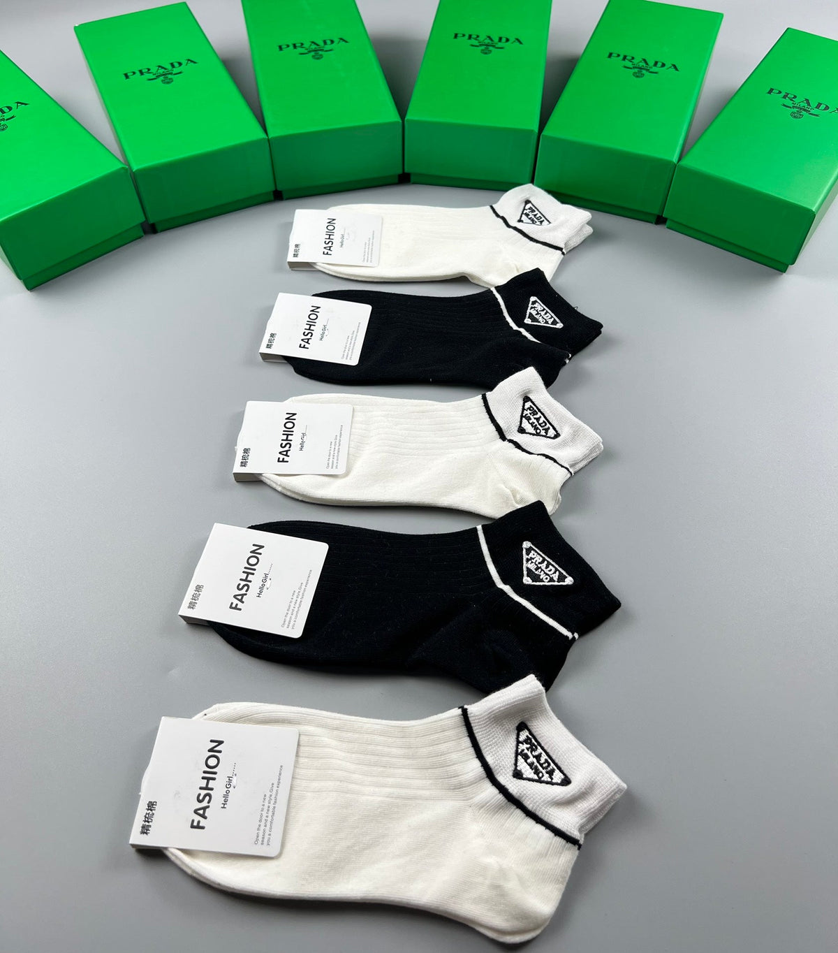 Prada Cotton Short Socks - 5-Pair Pack