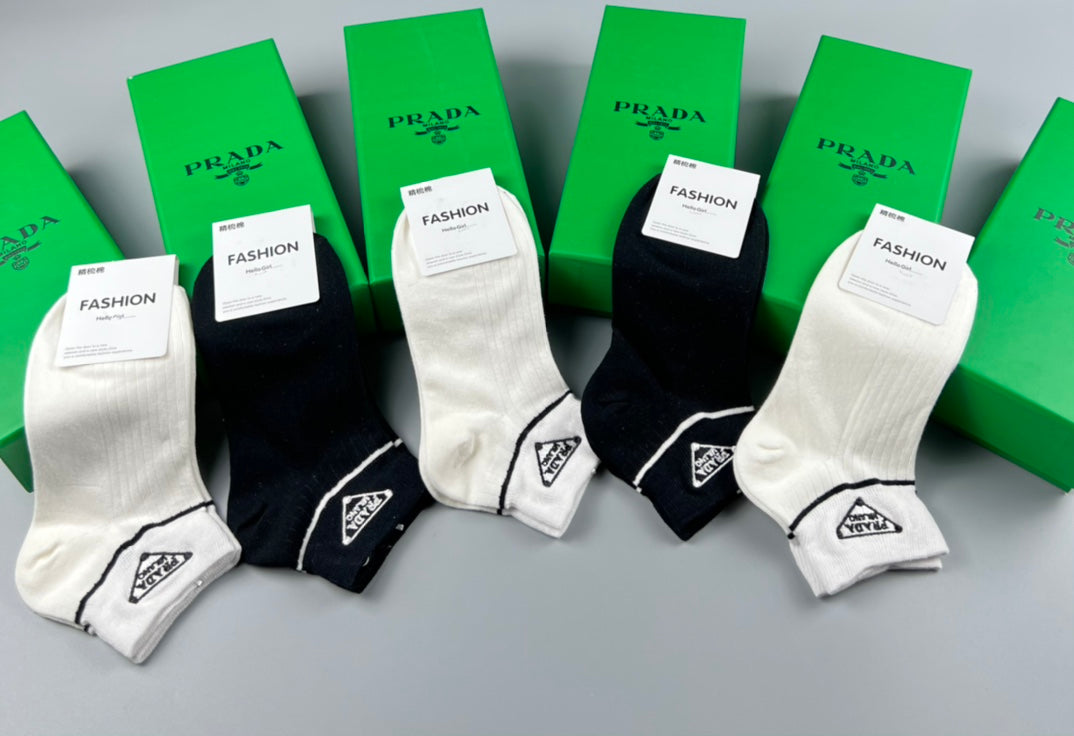 Prada Cotton Short Socks - 5-Pair Pack