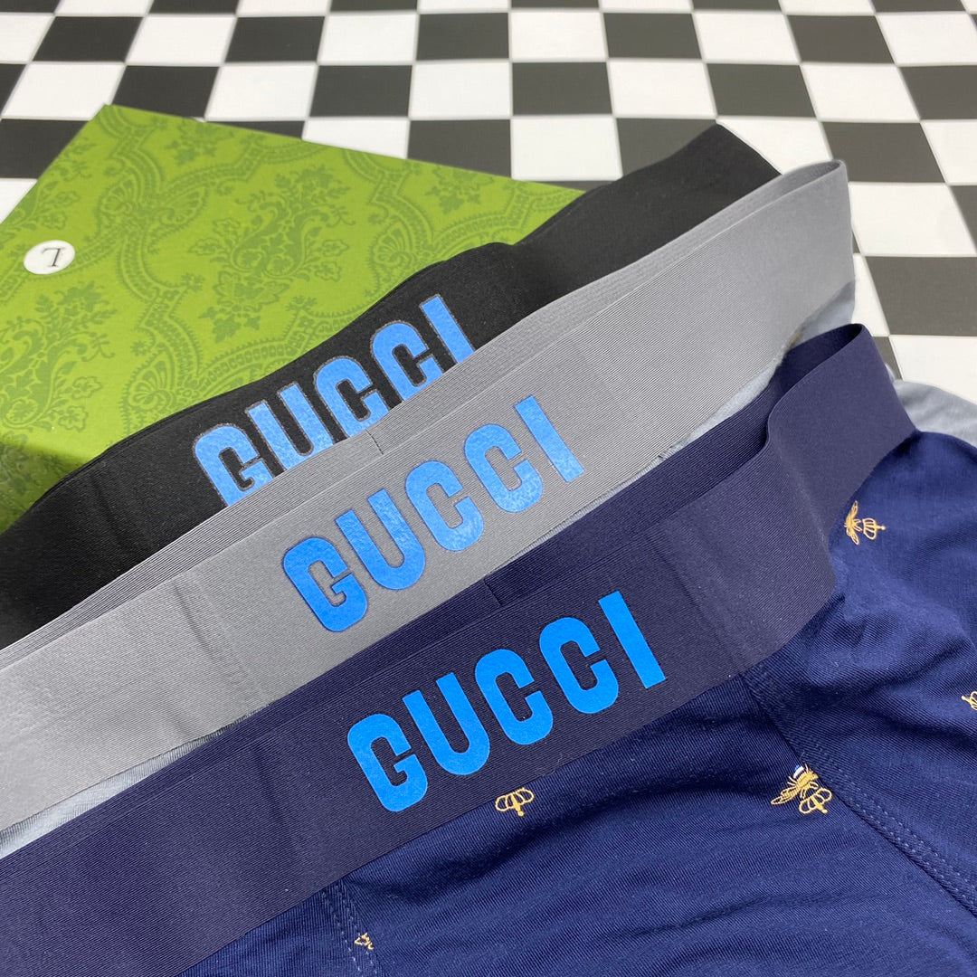 Gucci Visible Waistband, Colour And Emblem Details Men's Boxer Briefs - 3-Piece Box