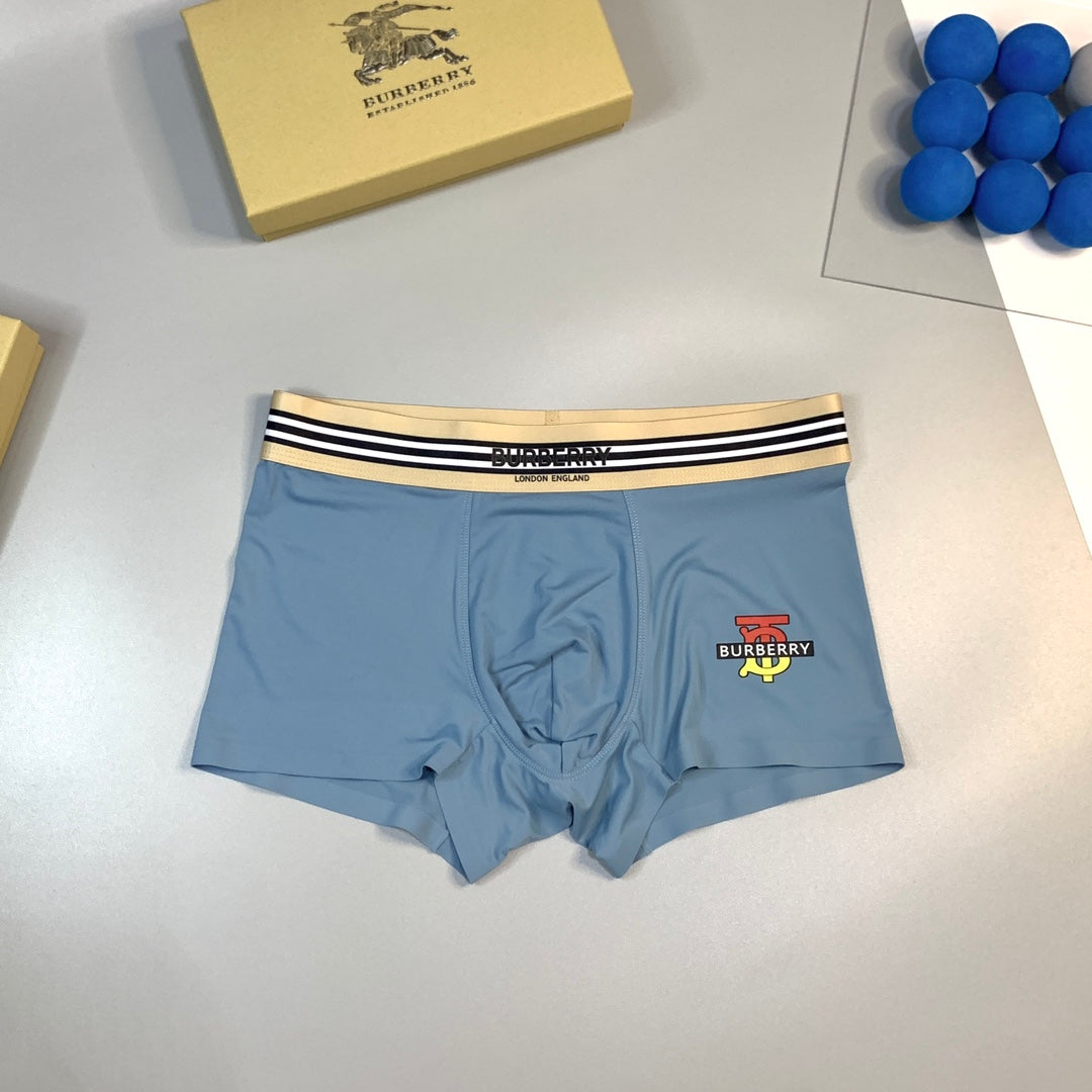 Burberry Stripe Waistbands And Embroidered Motifs Men's Boxer Briefs - 3-Piece Box