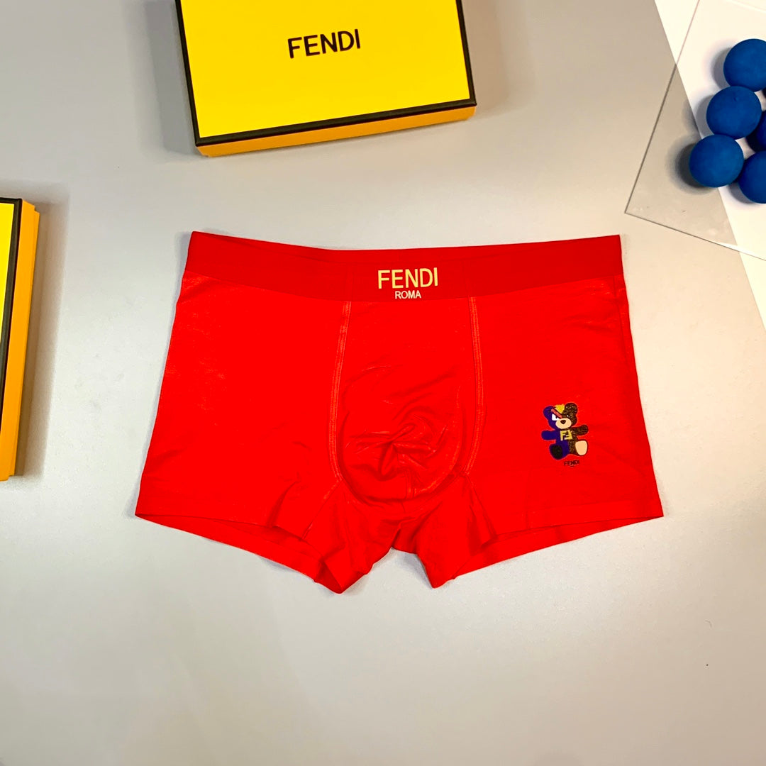 Fendi Bear Patch Details Men's Boxer Briefs - 3-Piece Box