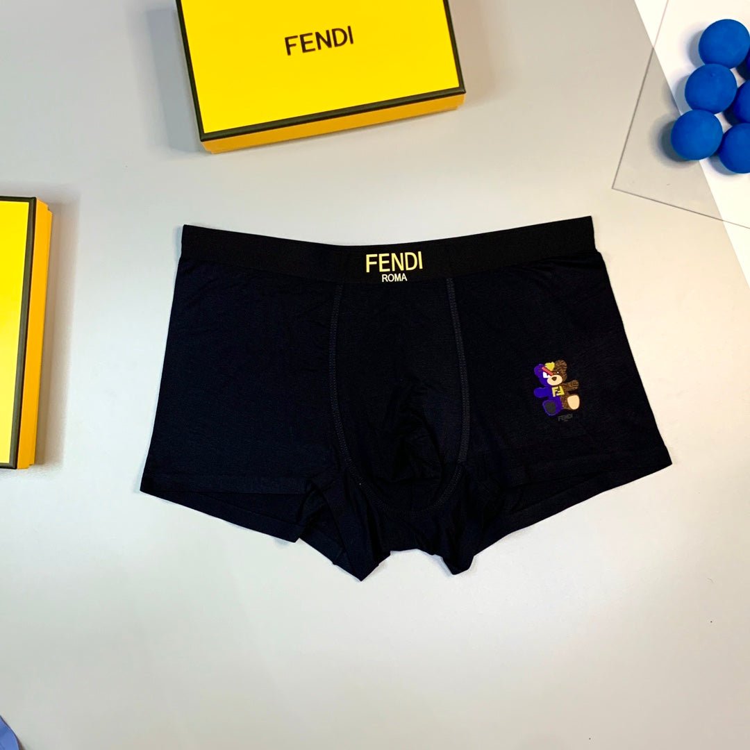 Fendi Bear Patch Details Men's Boxer Briefs - 3-Piece Box