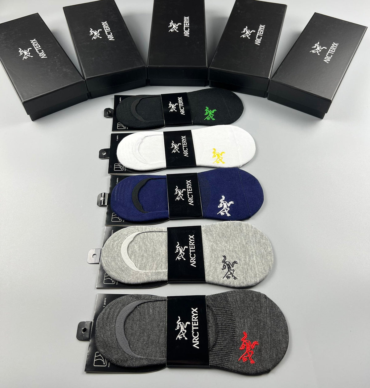 Arc'teryx Small Bird-Logo Details No-Show Socks - 5-Pair Set