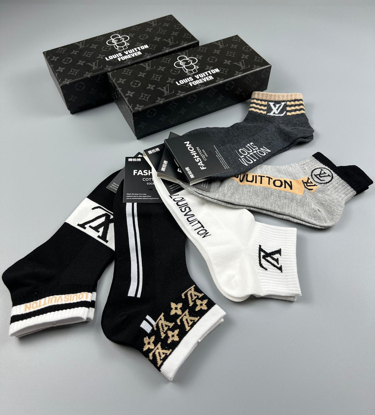 Louis Vuitton Monogram Sport Ankle Socks - Box of 5 Pairs