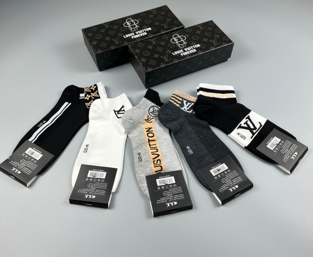 Louis Vuitton Monogram Sport Ankle Socks - Box of 5 Pairs