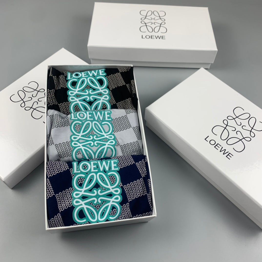 Loewe Black Checkerboard Boxer Briefs 3-Piece Box Collection
