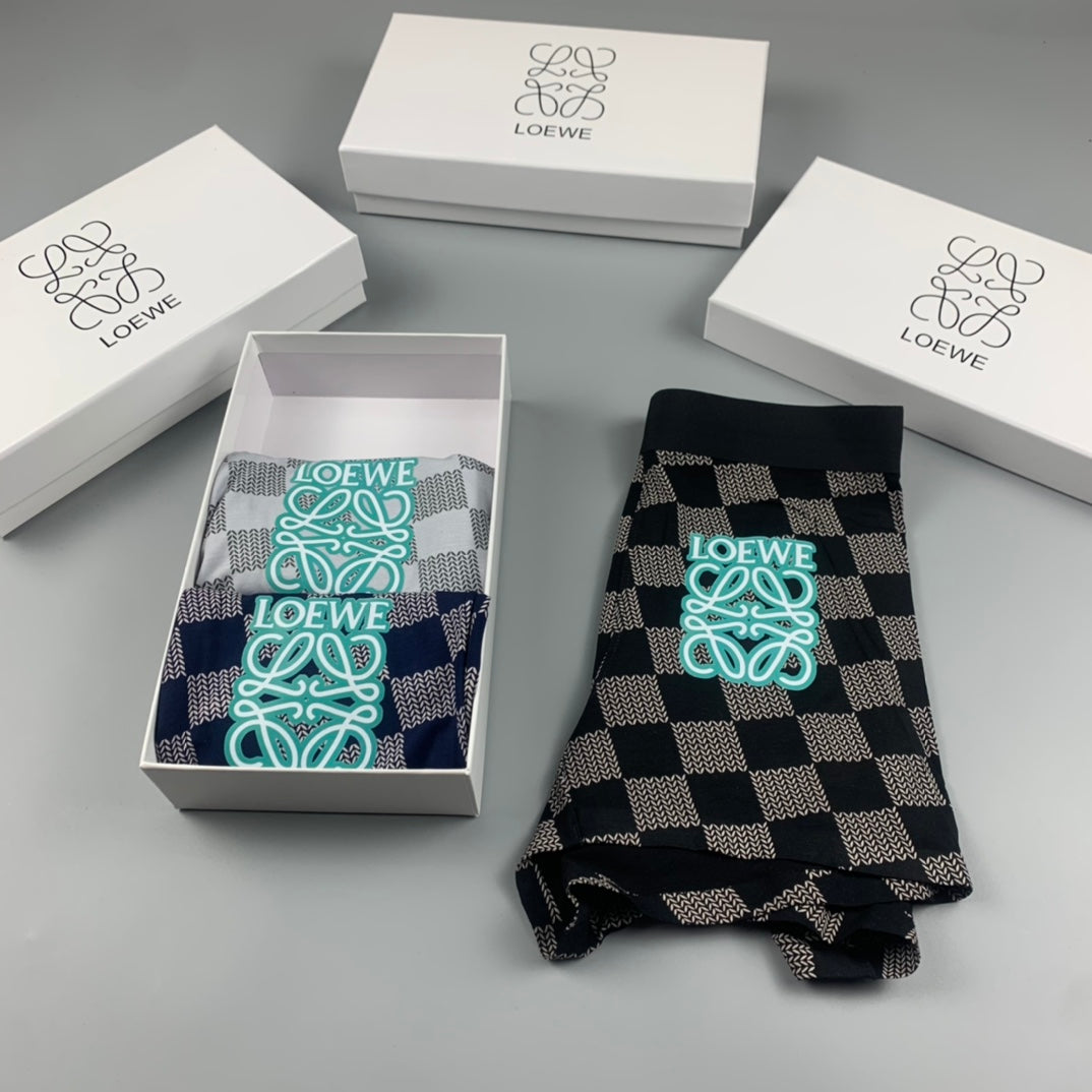 Loewe Black Checkerboard Boxer Briefs 3-Piece Box Collection