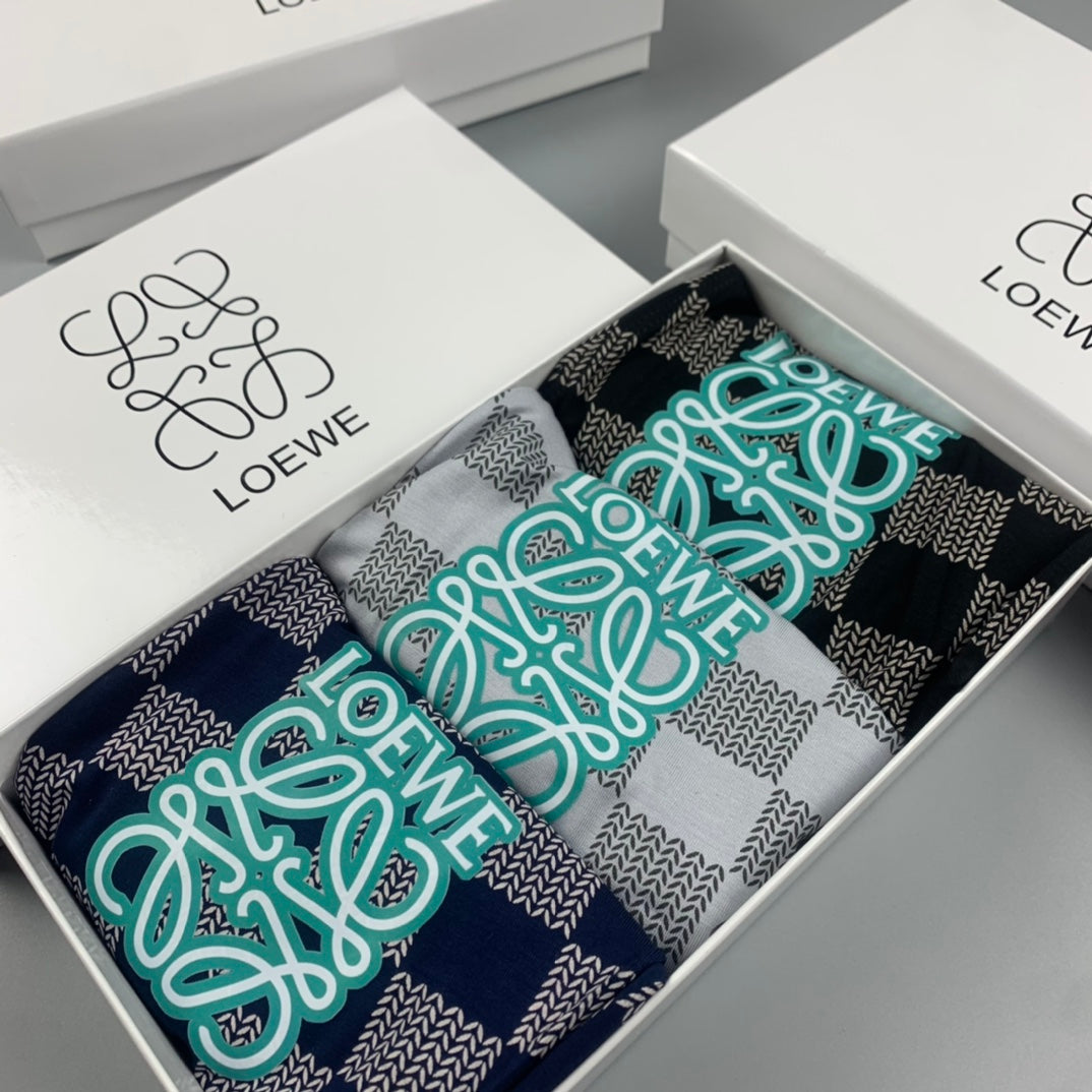 Loewe Black Checkerboard Boxer Briefs 3-Piece Box Collection