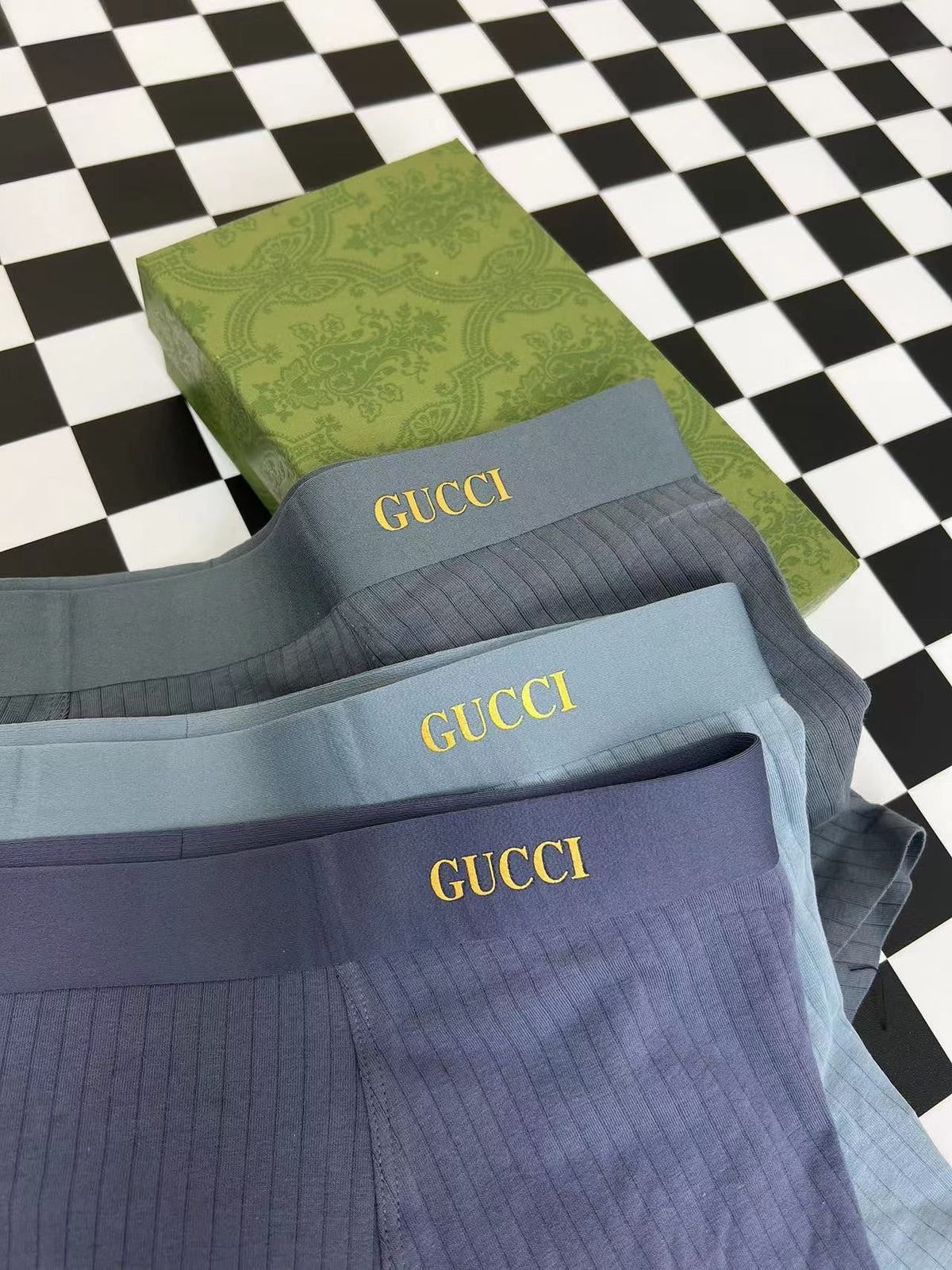 Gucci Clean Gold-Tone Wordmark Waistbands Men's Boxer Briefs - 3-Piece Box