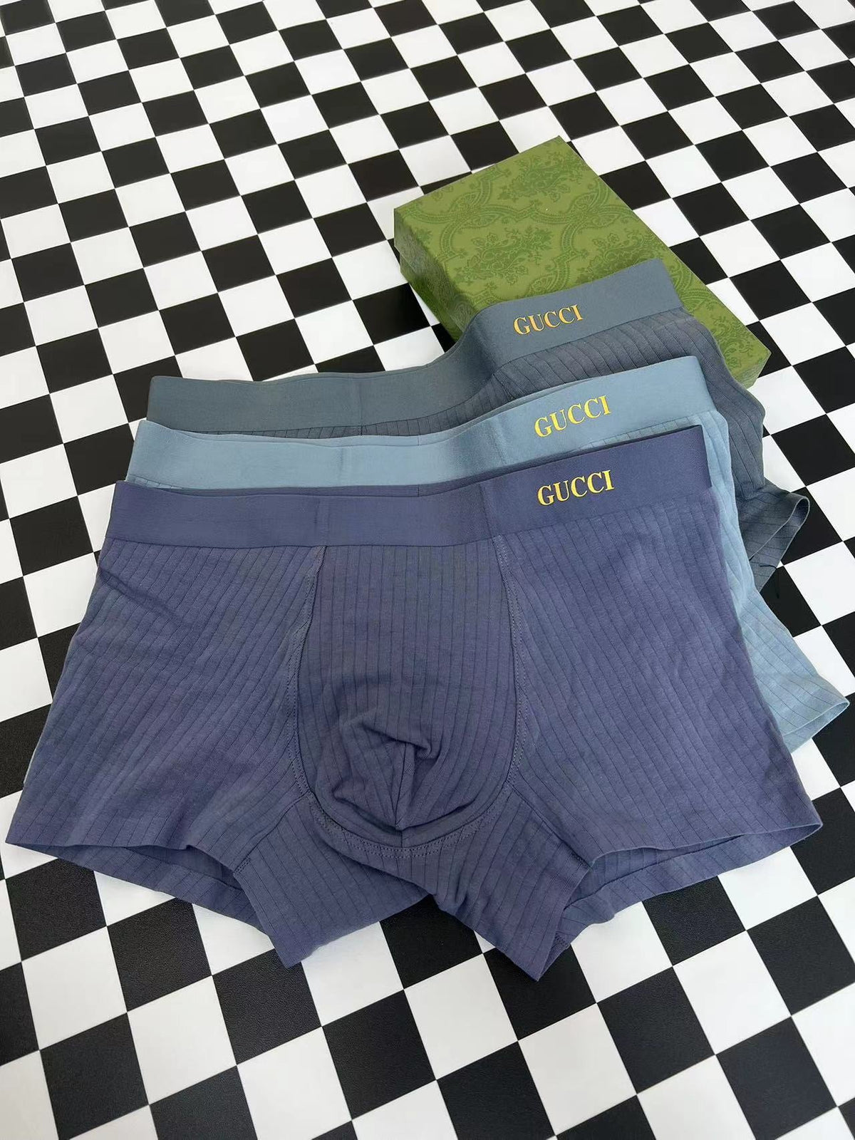 Gucci Gold-Tone Wordmark Details Men's Boxer Briefs - 3-Piece Box