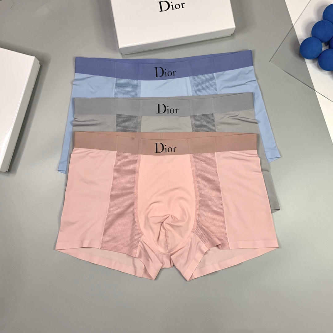 Dior Visible Colour, Waistband And Emblem Details Men's Boxer Briefs - 3-Piece Box