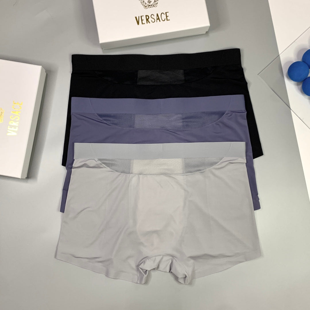 Versace Medallion Patch Details Men's Boxer Briefs - 3-Piece Box
