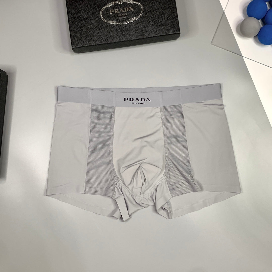 Prada Visible Branded Waistband Or Emblem Details Men's Boxer Briefs - 3-Piece Box