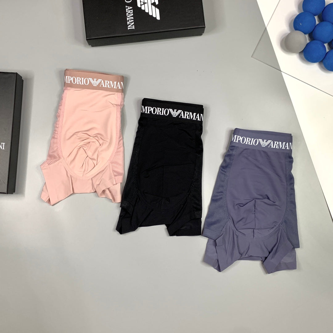 Armani Visible Waistband, Colour And Emblem Details Men's Boxer Briefs - 3-Piece Box