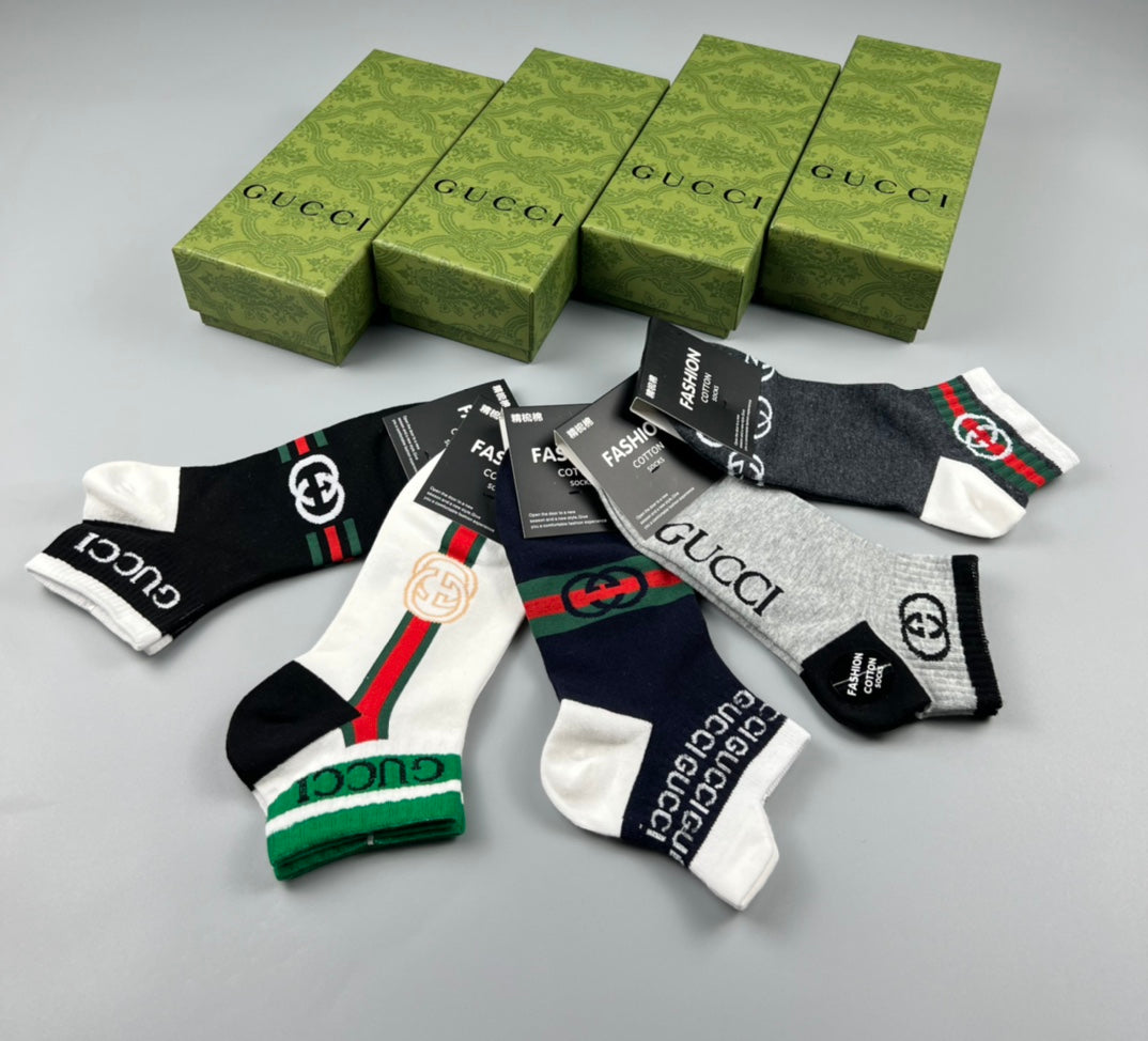 Gucci Mixed Sport Logo Ankle Socks - Box of 5 Pairs