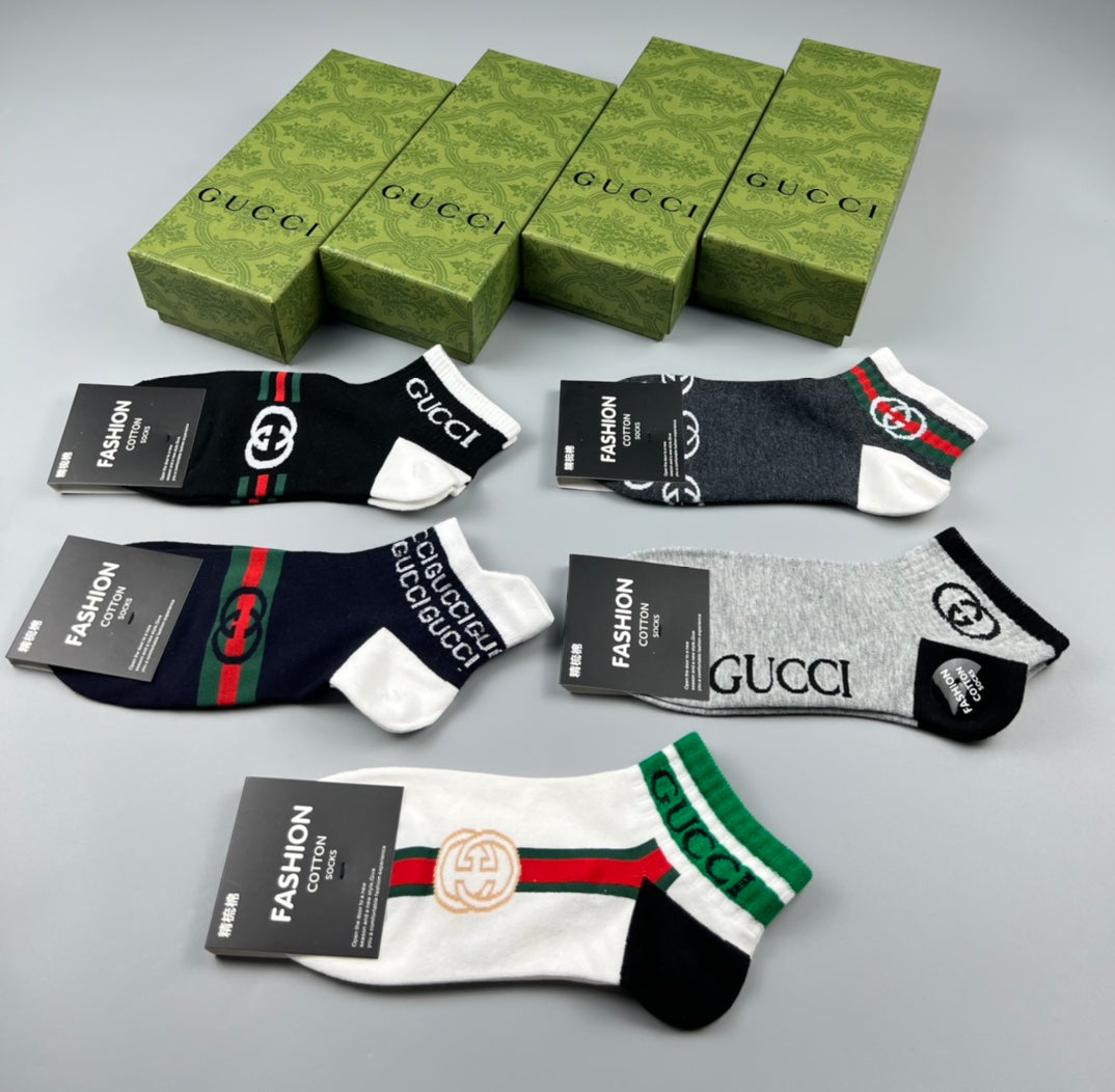 Gucci Mixed Sport Logo Ankle Socks - Box of 5 Pairs