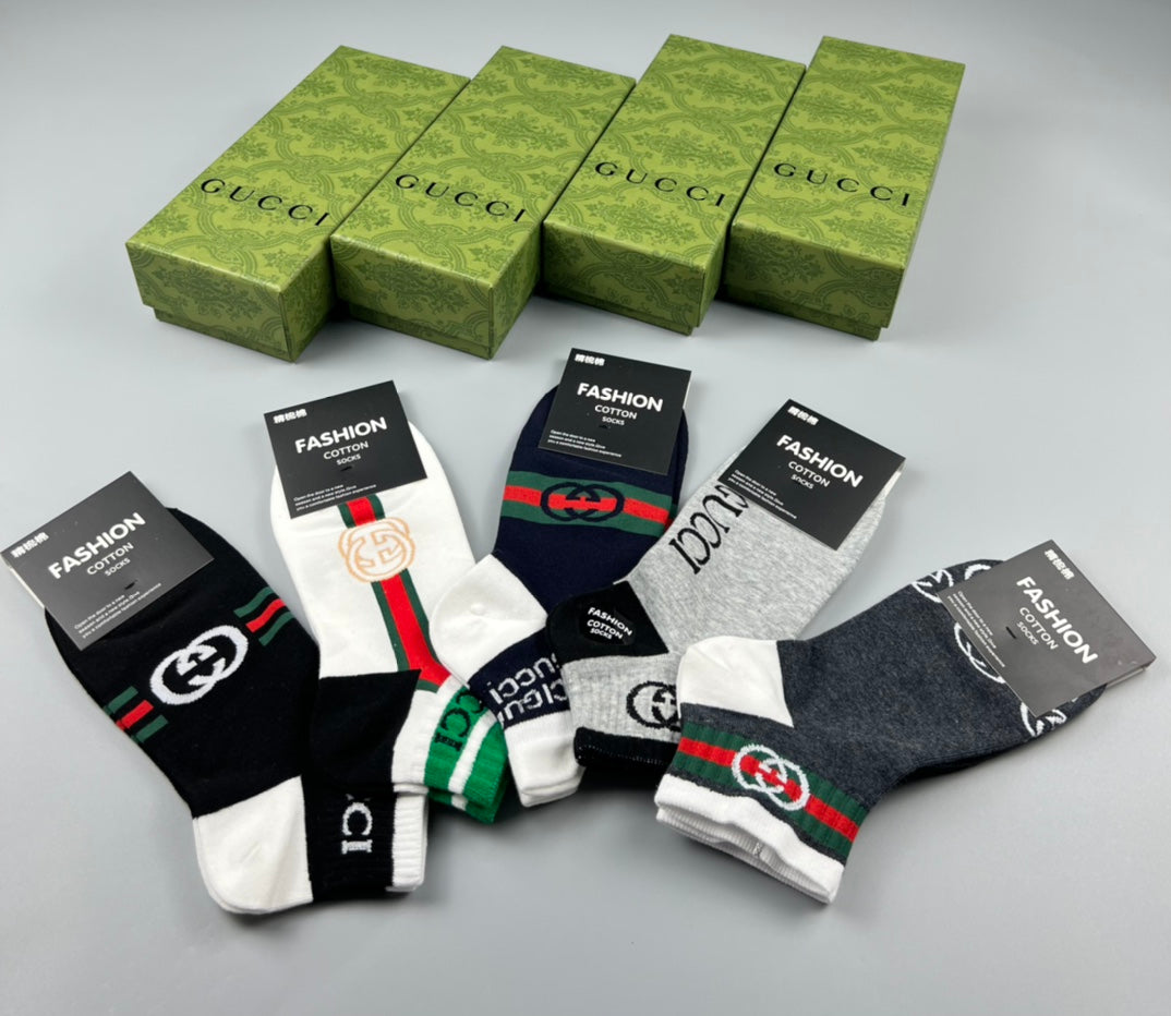Gucci Mixed Sport Logo Ankle Socks - Box of 5 Pairs