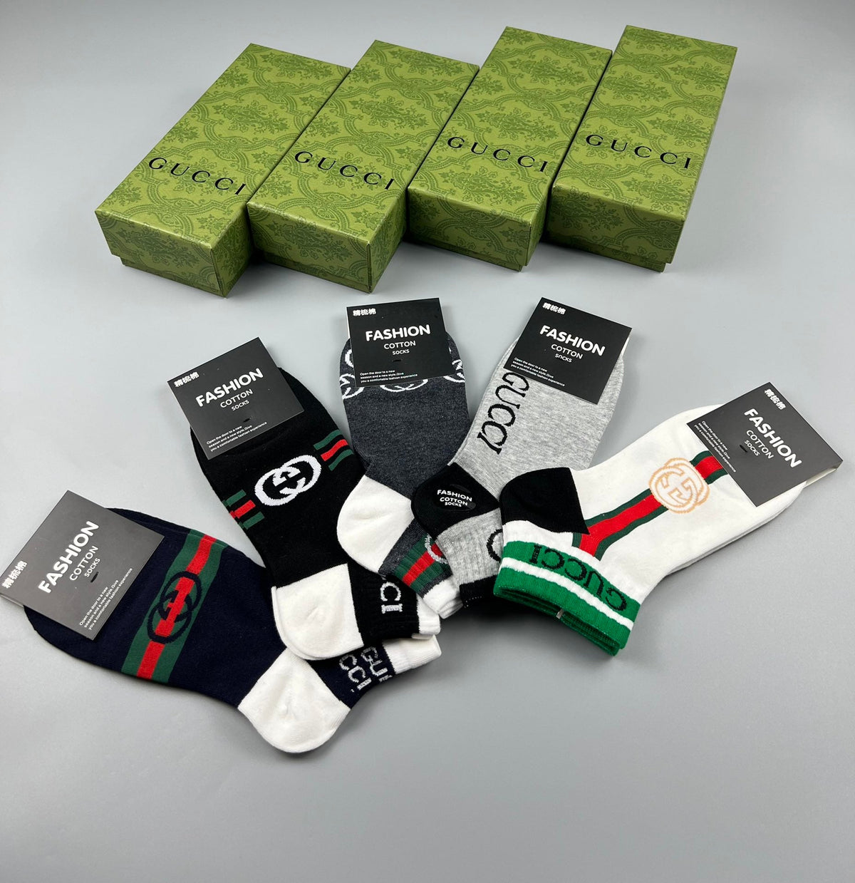 Gucci Mixed Sport Logo Ankle Socks - Box of 5 Pairs