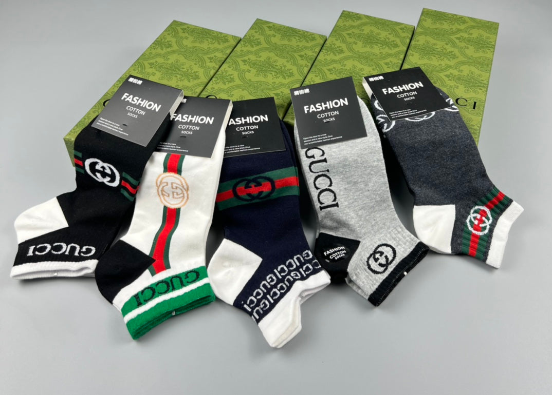 Gucci Mixed Sport Logo Ankle Socks - Box of 5 Pairs