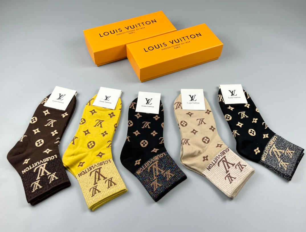 Louis Vuitton Cotton Crew Socks - 5-Pair Pack