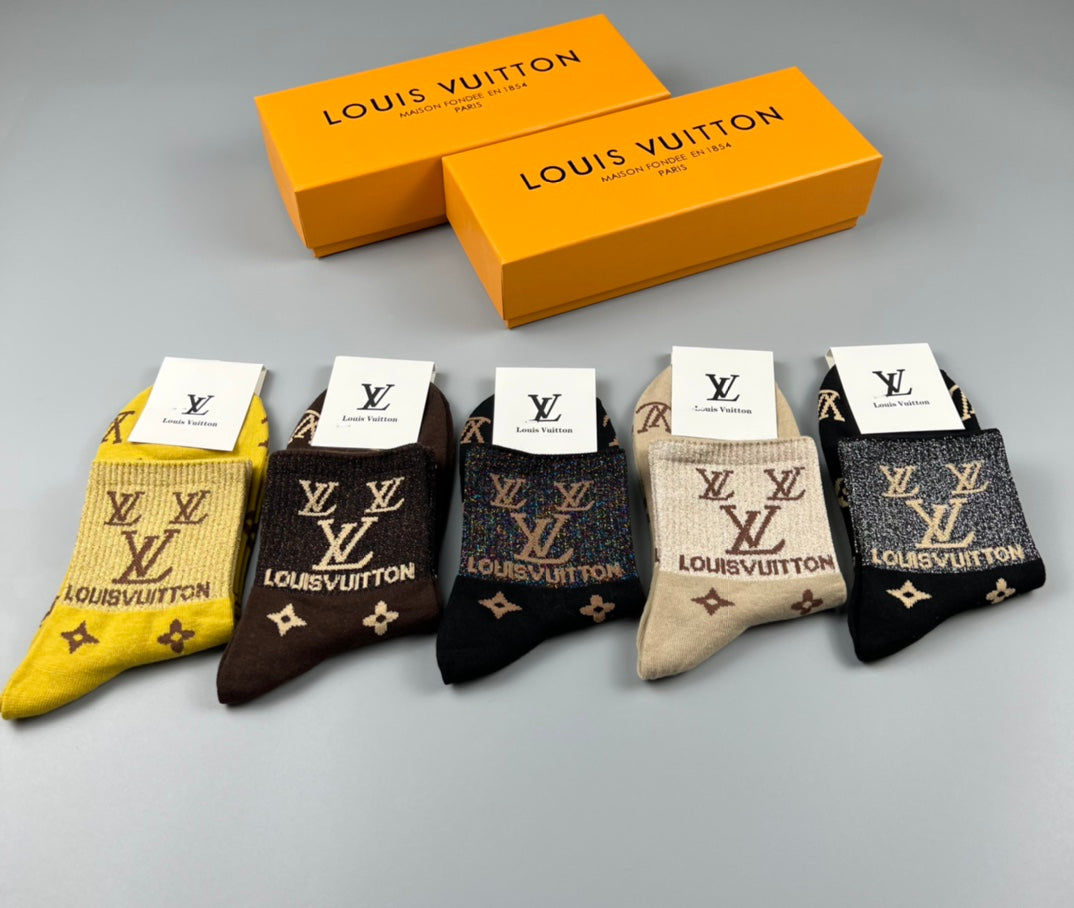 Louis Vuitton Cotton Crew Socks - 5-Pair Pack