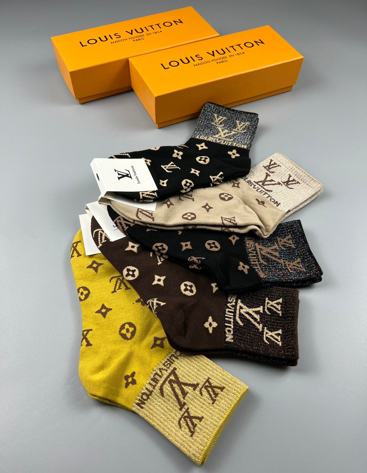 Louis Vuitton Cotton Crew Socks - 5-Pair Pack