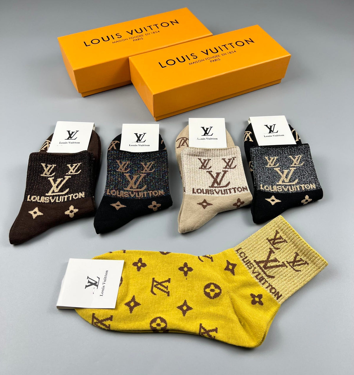 Louis Vuitton Cotton Crew Socks - 5-Pair Pack