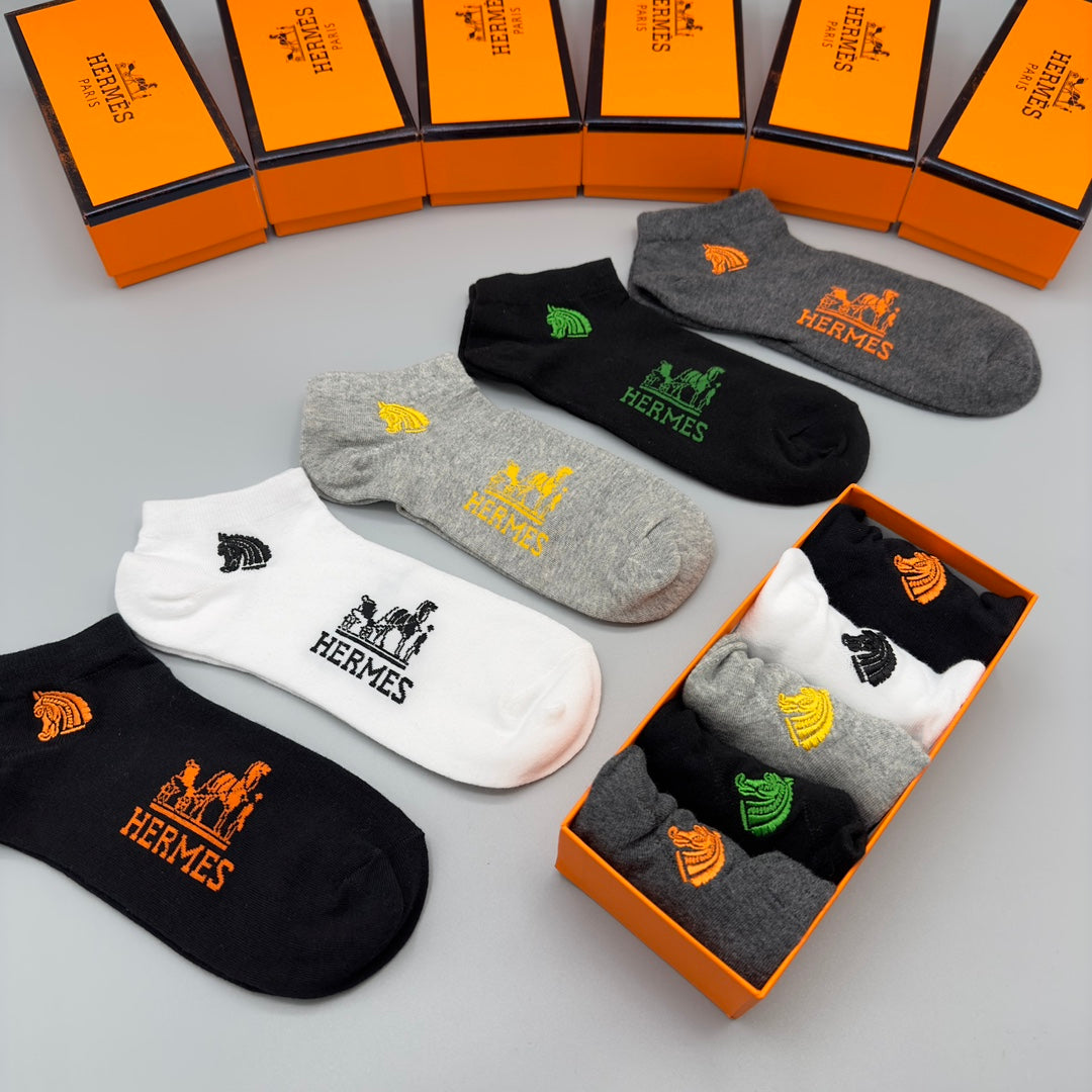 Hermes Short Socks - 5-Pair Set