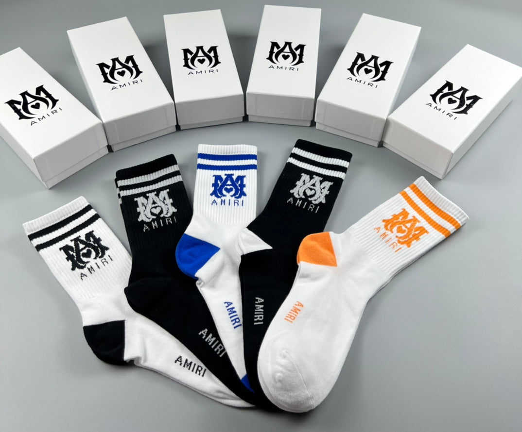 Amiri Cotton Crew Socks - 5-Pair Pack