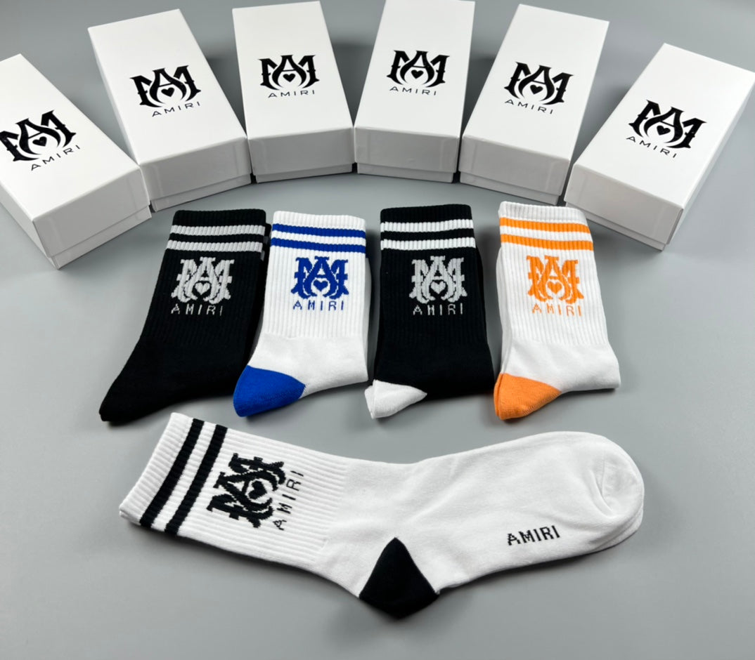 Amiri Cotton Crew Socks - 5-Pair Pack