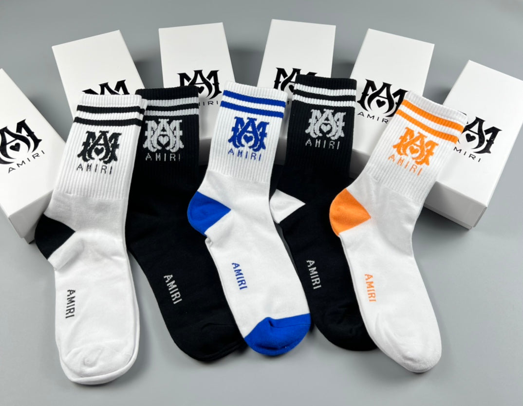Amiri Cotton Crew Socks - 5-Pair Pack