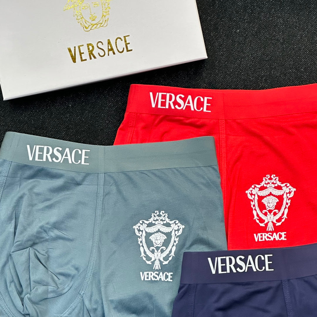 Versace Modal Medallion Details Men's Boxer Briefs - 3-Piece Box