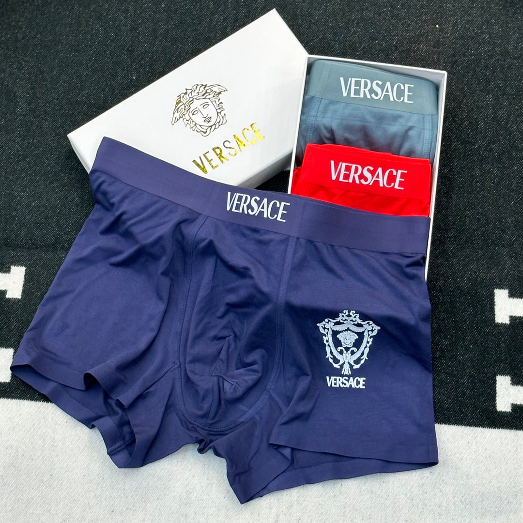 Versace Modal Medallion Details Men's Boxer Briefs - 3-Piece Box