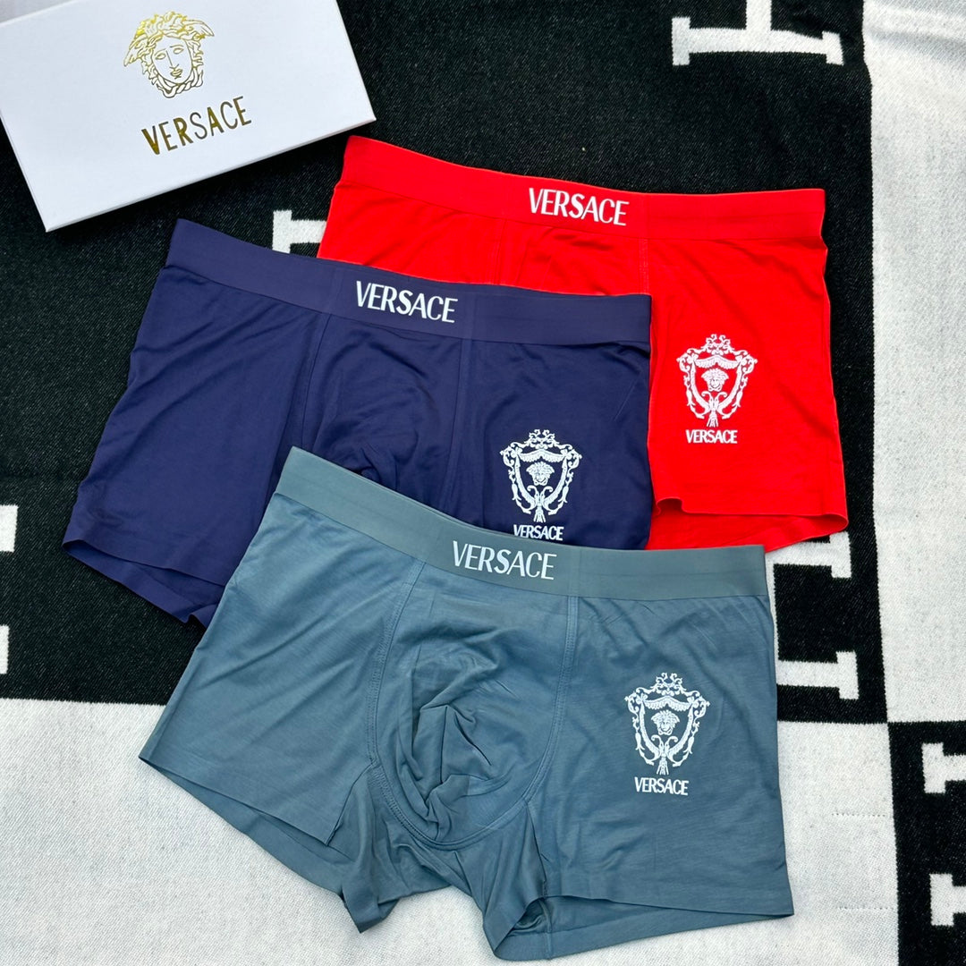Versace Modal Medallion Details Men's Boxer Briefs - 3-Piece Box