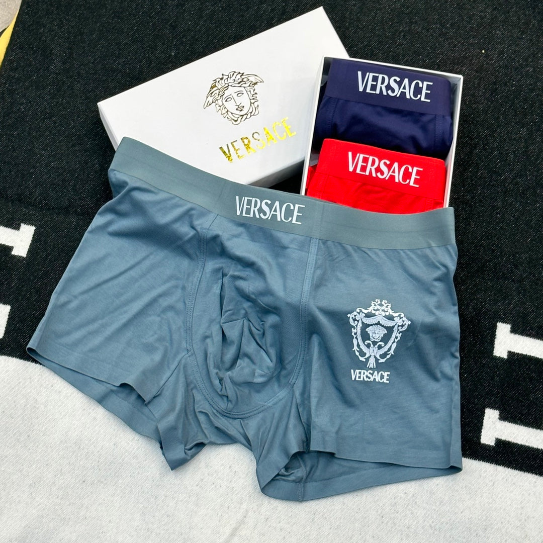 Versace Modal Medallion Details Men's Boxer Briefs - 3-Piece Box
