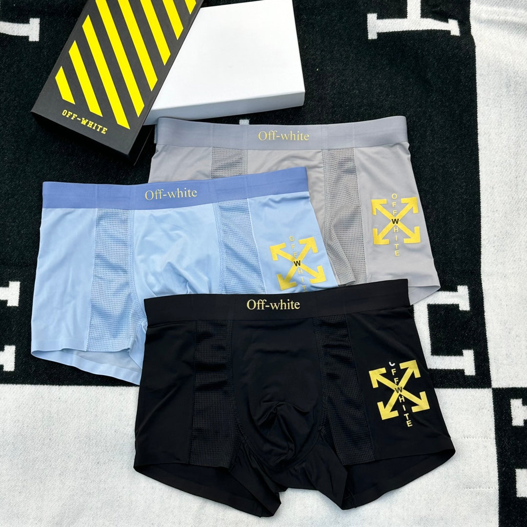 Off-White Diagonal Arrow Graphics Men's Boxer Briefs - 3-Piece Box