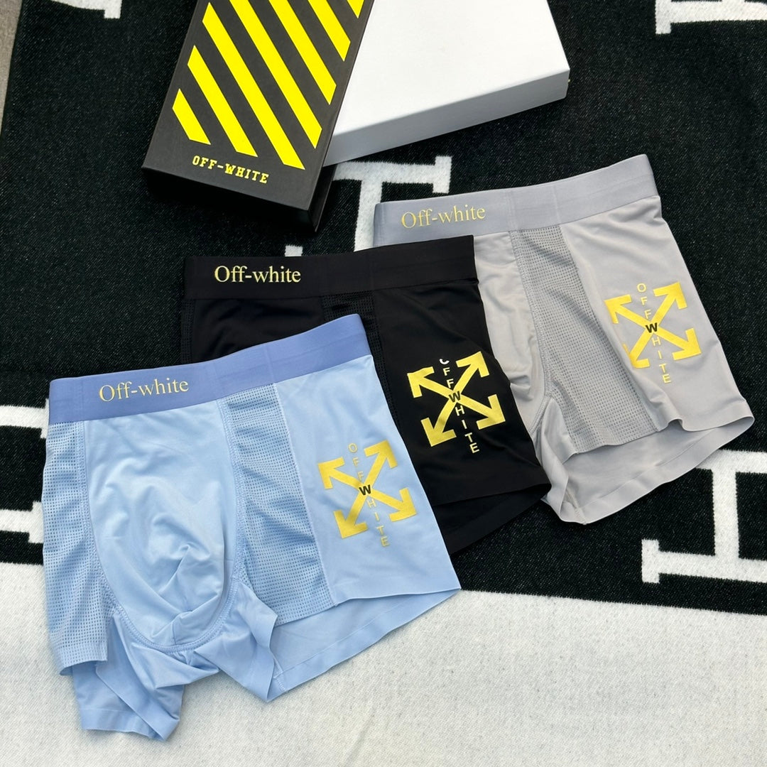 Off-White Diagonal Arrow Graphics Men's Boxer Briefs - 3-Piece Box