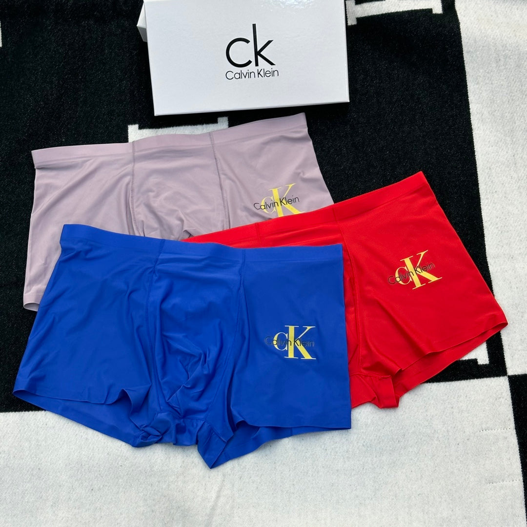 Calvin Klein Gold-Tone Monogram Details Men's Boxer Briefs - 3-Piece Box