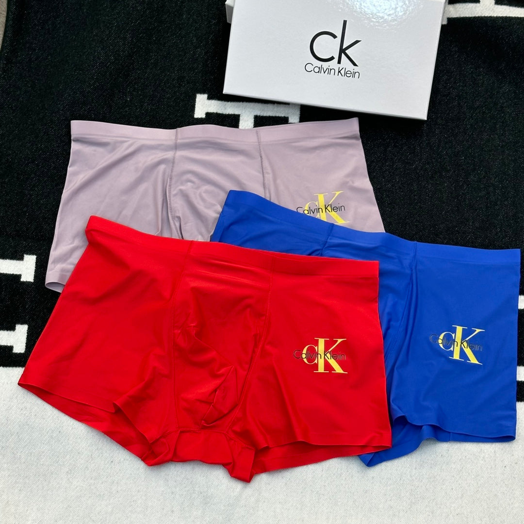 Calvin Klein Gold-Tone Monogram Details Men's Boxer Briefs - 3-Piece Box