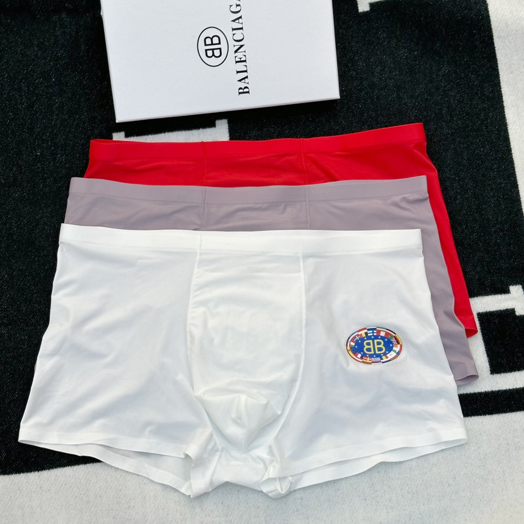 Balenciaga Circular Patch Details Men's Boxer Briefs - 3-Piece Box