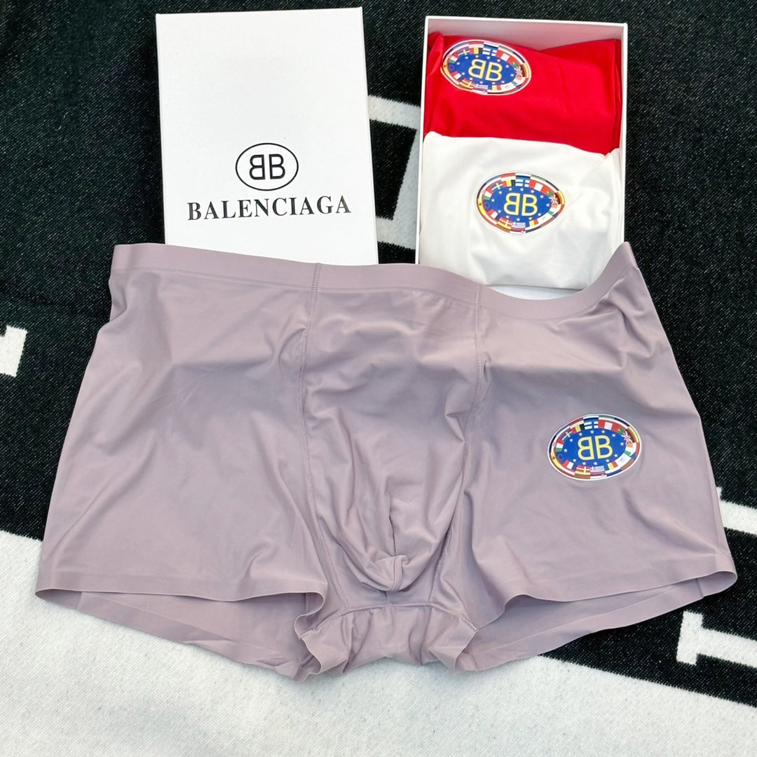 Balenciaga Circular Patch Details Men's Boxer Briefs - 3-Piece Box