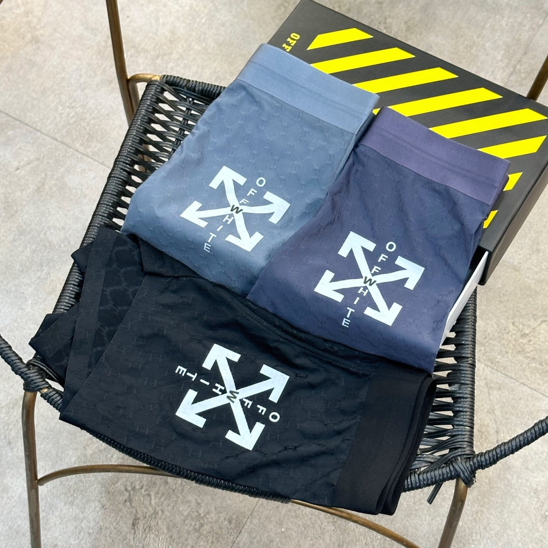 Off-White Pastel Colour Tonal Waistbands Men's Boxer Briefs - 3-Piece Box