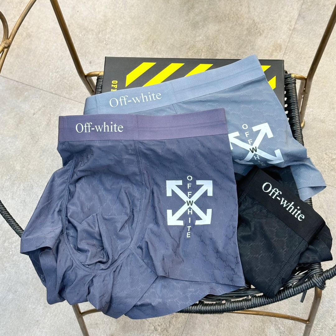 Off-White Pastel Colour Tonal Waistbands Men's Boxer Briefs - 3-Piece Box